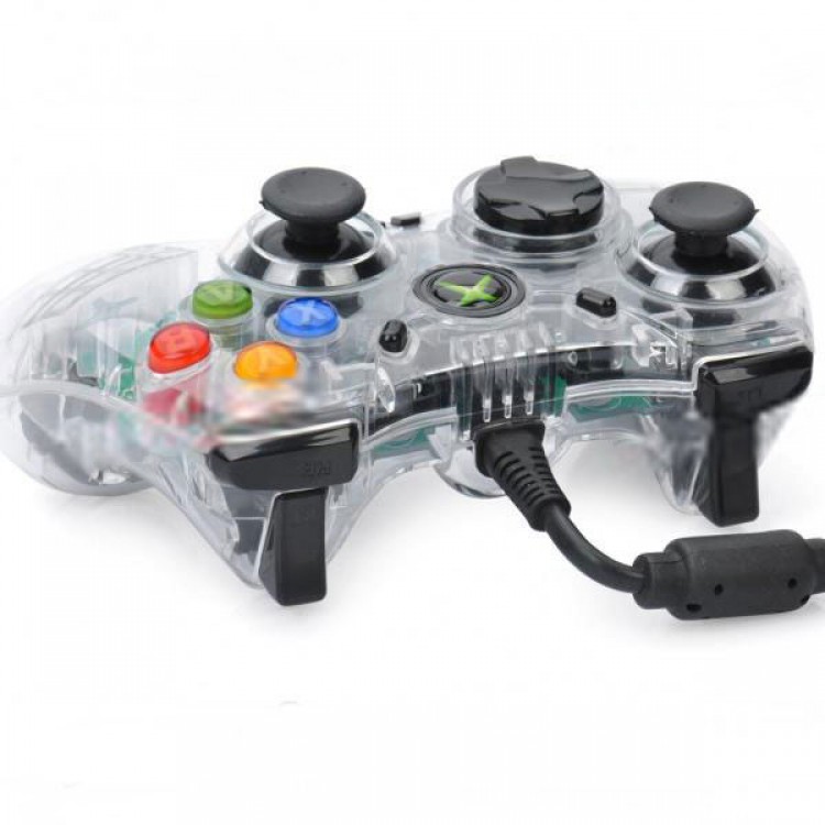 Transparent Green Light Wired Controller for XBOX 360 Free Shipping