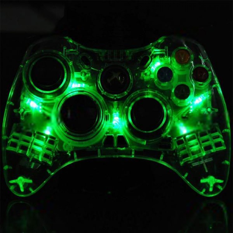Transparent Green Light Wired Controller for XBOX 360 - Free Shipping ...