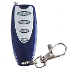 Universal Wireless 4 Buttons Metal Remote Controller with Keychain Key Ring Blue