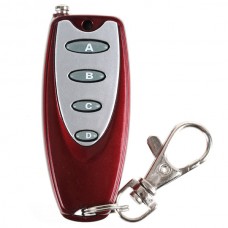 Universal Wireless 4 Buttons Metal Remote Controller with Keychain Key Ring Red