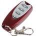 Universal Wireless 4 Buttons Metal Remote Controller with Keychain Key Ring Red