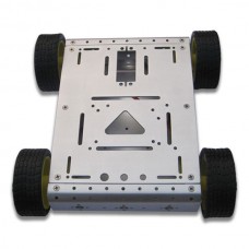 4WD Drive Aluminum Mobile Robot Car Chassis Arduino Platform - Sliver