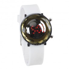 Jelly Digital Mirror Unisex Silicone Sports Candy LED Watches - White