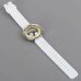 Jelly Digital Mirror Unisex Silicone Sports Candy LED Watches - White