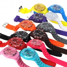 ICE Style Plastic Watch Multi-Color Watch Jelly Candy Quartz Silicone Gift Wristwatch with Calender