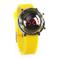 Jelly Digital Mirror Unisex Silicone Sports Candy LED Watches - Pink