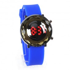 Jelly Digital Mirror Unisex Silicone Sports Candy LED Watches - Deep Blue