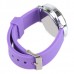 Jelly Digital Mirror Unisex Silicone Sports Candy LED Watches - Purple