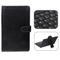 Mini USB Spanish Keyboard Leather Case with Stylus for 7 inch Tablet PC-Spanish