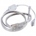 2M 5050 SMD 120 LED Flexible LED Strip Lamp 220VAC Waterproof with Plug-White