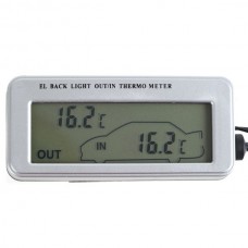 In Out LCD Dual-Way Digital Car Thermometer Back Light Car Clock