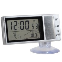 Car Thermometer with Clock LCD Digital Car Thermometer 13H