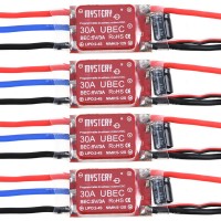 Mystery 30A UBEC Brushless ESC 5V/3A BEC Programable Speed Controller for RC Airplane 4-Pack