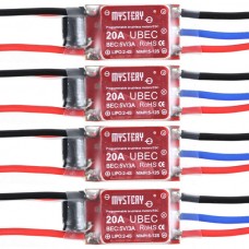 Mystery 20A UBEC Brushless ESC 5V/3A BEC Programable Speed Controller for RC Airplane 4-Pack