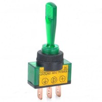 Car Toggle Switch with Green LED Indicator (DC 12V / Vehicle DIY)