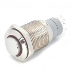 12 VDC Car Stainless Steel Switch w/ Red Indicator