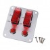 Silver Aluminium Flip-up Ignition 2-Covered-Switch Panel for Auto-Refitting