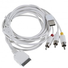 1.2M Component 3RCA Cable Charger Transfer Data Cable with USB for iPad AV Cable for iphone