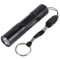 Powerlight HX-G011 High Brightness Aluminum Alloy LED 1W Flashlight Torch 1 x AA-Black