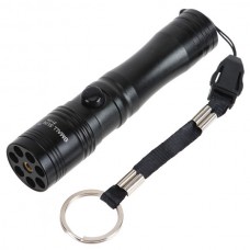 Small Sun Flash Light 1xAA Battery Aluminum Alloy Torch ZY-559 Black