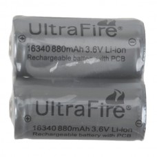 2pcs TrustFire 16340 3.6V 880mAh Rechargeable Li-ion Battery