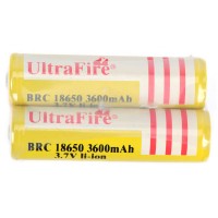 UltraFire 18650 3.7V Rechargeable Lithium Battery 3600mAh Yellow