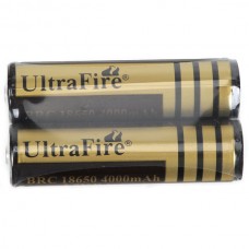 2 PCS UltraFire 18650 3.7V Rechargeable Battery 4000mAh