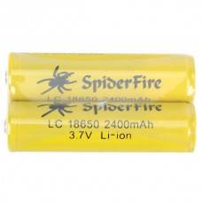 2PCS SpiderFire LC 18650 2400mAh 3.7V Li-ion Battery