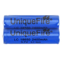 18650 2400mAh 3.7V Rechargeable Battery UltraFire 2 pcs