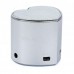 DY-18 Heart Style Mini Rechargeable MP3 Player Speaker  FM Radio USB Silver