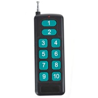 Universal RF Long Distance Wireless 10 Button Metal Remote Controller with Keychain Key Ring