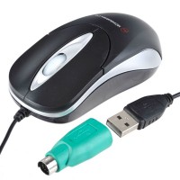 MC Saite Optical Mouse For Computer and Laptop with USB-to-PS/2 Adaptor Black