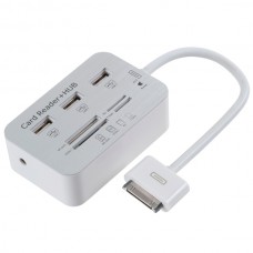 Multi-Card Reader + 3-Port USB Hub Combo Kit w/ USB Cable for iPad/iPad 2