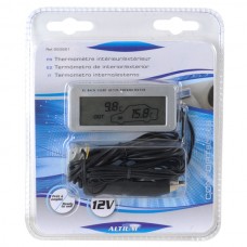 Digital Compact LCD Thermometer + Clock with Outdoors Remote Sensor