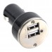 Double USB Car Cigarette Powered Charger adapter for P1000 Ipad - Black (DC12~24V)