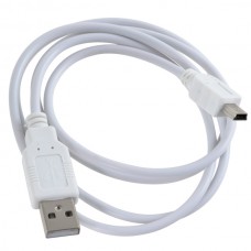 Mini USB Data 5pin Charging Cable Charger White