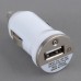 Mini Bullet USB Car Charger for MP3 MP4 Music Player White