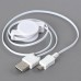 USB 2.0 to Micro 5 Pin Retractable Extension Cable for SAMSUNG White