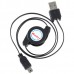 USB 2.0 to Mini 5 Pin Retractable Cable for MP3 Camera Cellphone Black