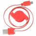 USB 2.0 to Mini 5 Pin Retractable Cable for MP3 Camera Cellphone Red