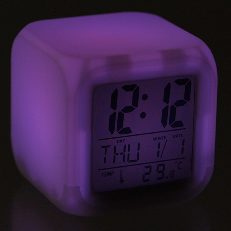 Fashion Glowing LED 7 Color Change Digital Alarm Clock Free Shipping ThanksBuyer