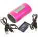 PN-27 Mini Portable USB Rechargeable MP3 Player Speaker FM TF Slot Rose Red