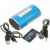 PN-27 Mini Portable USB Rechargeable MP3 Player Speaker FM TF Slot Blue