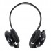 Fashion Sport MP3 Player Headset Headphones TF Card Slot Reader Black