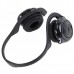 Fashion Sport MP3 Player Headset Headphones TF Card Slot Reader Black