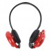 Fashion Sport MP3 Player Headset Headphones TF Card Slot Reader Red