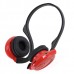 Fashion Sport MP3 Player Headset Headphones TF Card Slot Reader Red