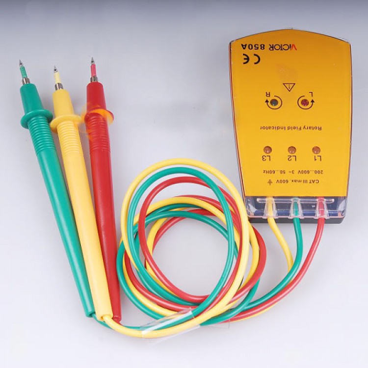 New VICTOR VC850 Three Phase Rotation Indicator Tester Free Shipping