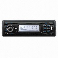 STC-7001U Flip-Down Panel Car Mp3 Player with USB/SD Card/AUX Inputs and FM Radio (Black Panel/Blue Light)