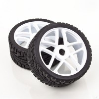 2pcs Rubber Sponge Racing RC Cars 1/8 Buggy Tyre Wheel Set Street